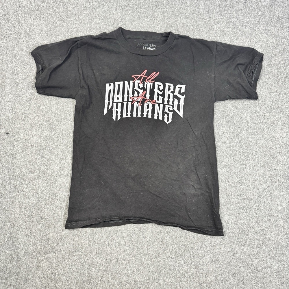 ALF All Monsters Are Human Horror Graphic T-Shirt Small Blac